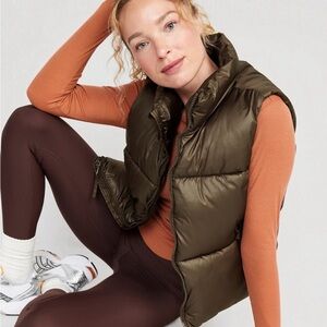 Old Navy Olive Green Puffer Vest